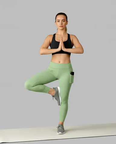 WUGO Premium Gym Wear for Women Stretchable Comfortable Yoga Pants Breathable Sports Leggings Girls Workout Fitness Running Activewear Pista S thumbnail 3