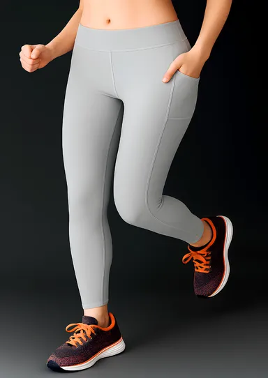 WUGO Premium Gym Wear for Women Stretchable Comfortable Yoga Pants Breathable Sports Leggings Girls Workout Fitness Running Activewear Grey M thumbnail 0