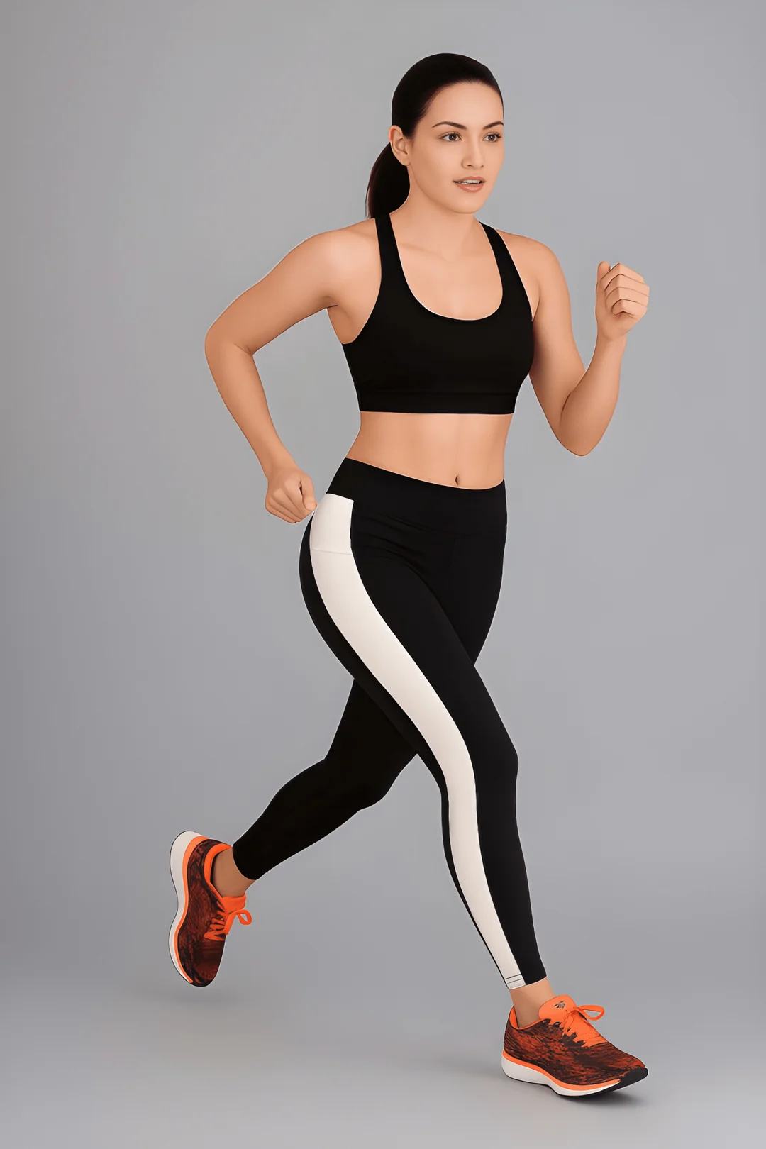 WUGO Women Stylish Activewear Leggings Soft Stretch High Waist Yoga Pants for Gym Fitness Pilates Running Daily Workout Breathable Sculpting Comfort Wear Black & White S image 2
