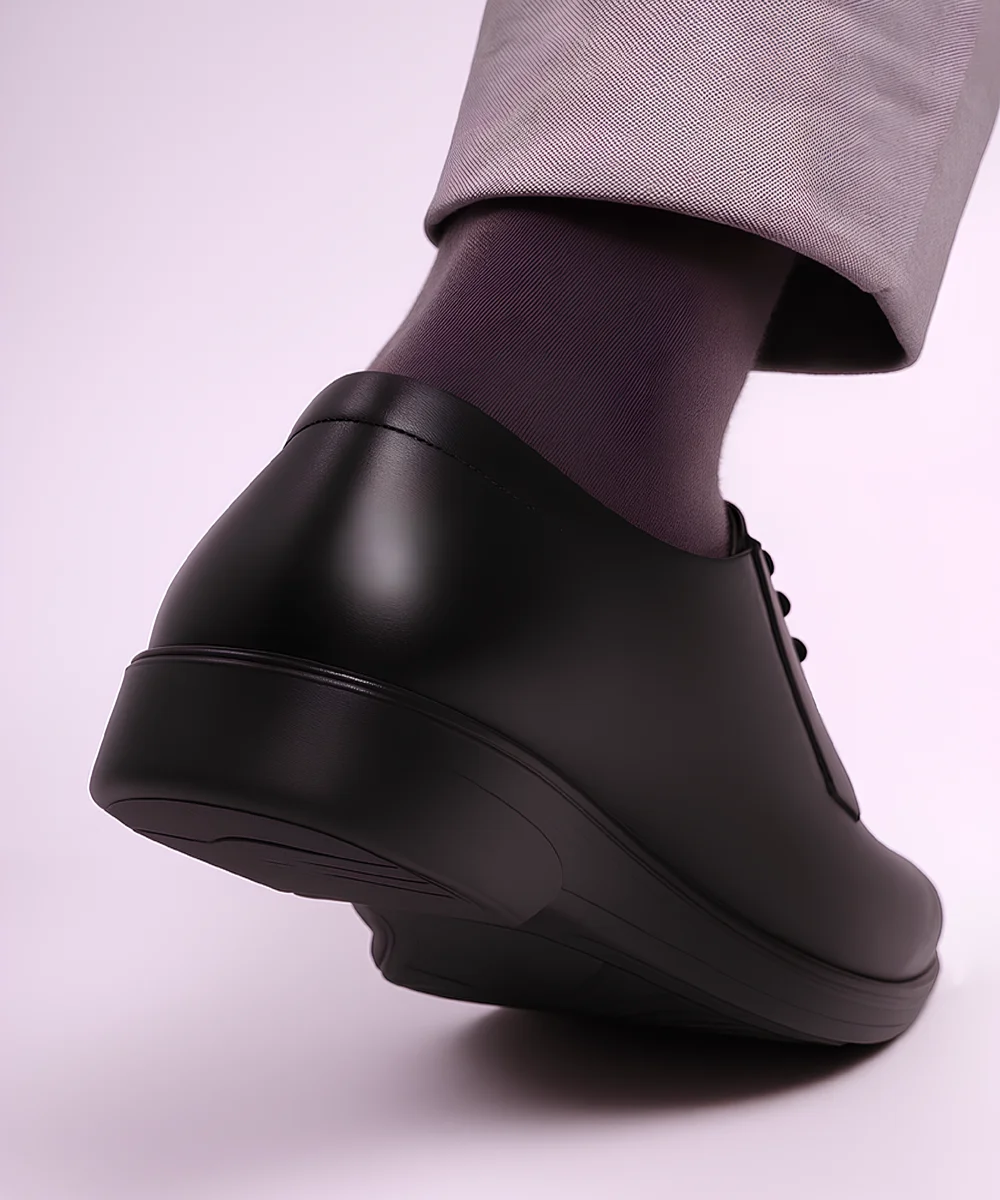 WUGO Men Stylish Formal Office Shoes for Business Outdoor Use Lightweight Comfortable Durable Non-Slip Formal Footwear for Men & Boys Daily Wear Professional Shoes Black 8 image 4