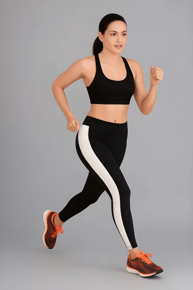 WUGO Women Stylish Activewear Leggings Soft Stretch High Waist Yoga Pants for Gym Fitness Pilates Running Daily Workout Breathable Sculpting Comfort Wear  Black & White S thumbnail 4