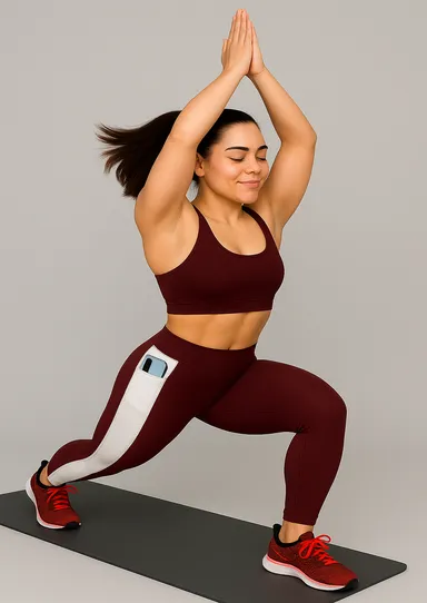 WUGO Women Stylish Activewear Leggings Soft Stretch High Waist Yoga Pants for Gym Fitness Pilates Running Daily Workout Breathable Sculpting Comfort Wear  maroon S thumbnail 1
