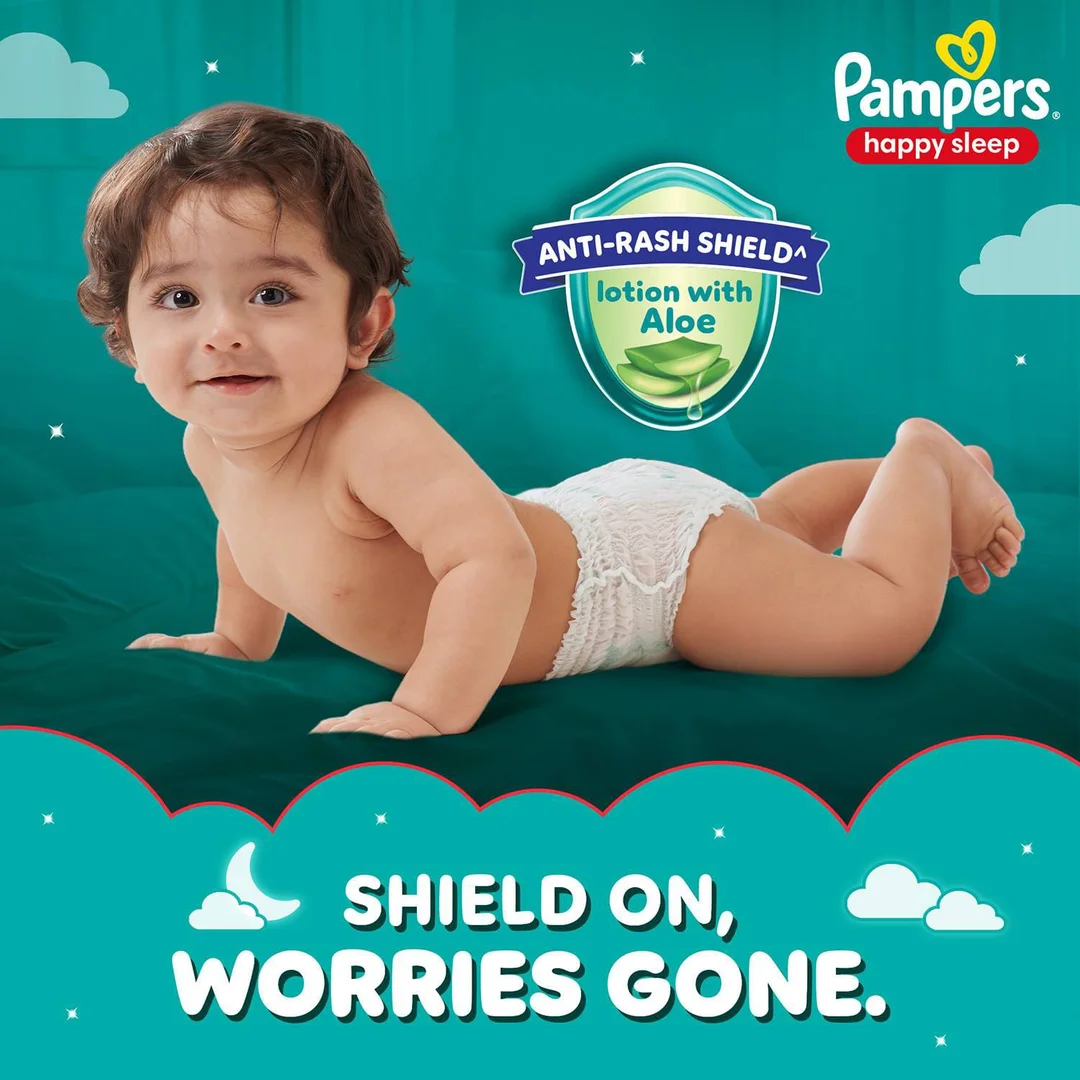 Pampers Happy Baby Diaper Pants Small Size S 38 Count Soft Stretch Disposable Baby Diapers with Leak Lock Aloe Vera Lotion Protection Rash Free Comfort Pants India image 3
