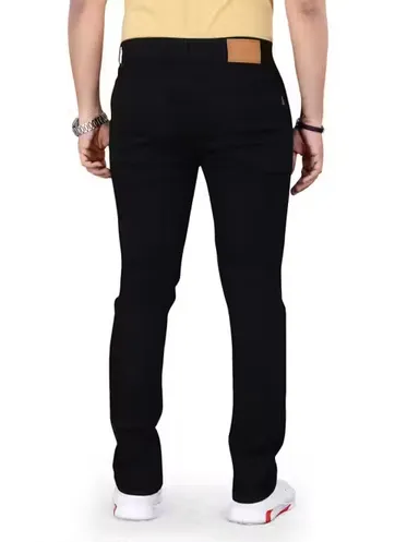 Mens Slim Fit Stretchable Denim Jeans Cotton Blend Regular Waist Black Size 30 thumbnail 1