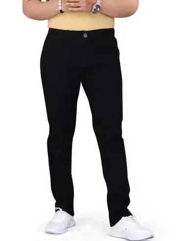 Mens Slim Fit Stretchable Denim Jeans Cotton Blend Regular Waist Black Size 40 thumbnail 3