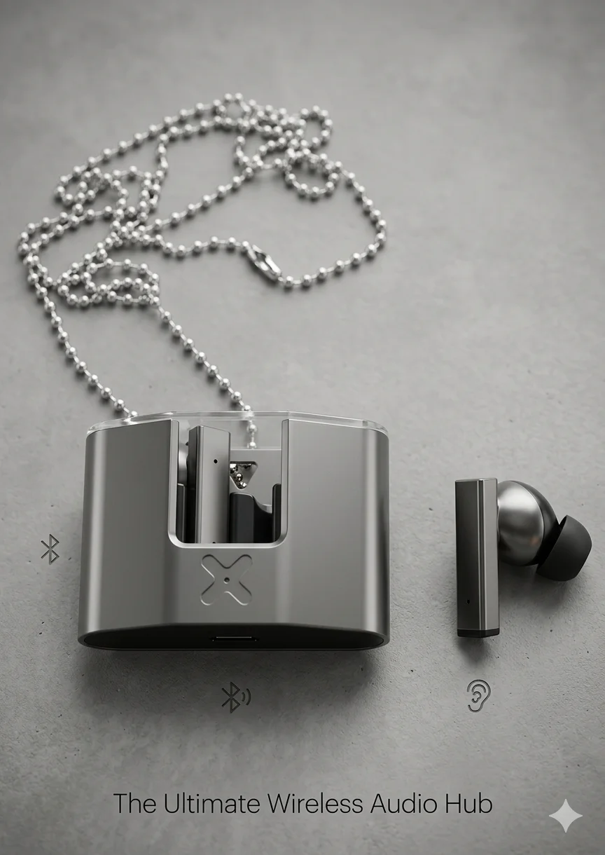 Buds Marine Metal Case With Hanging Small Chain (Dark Grey) image 3