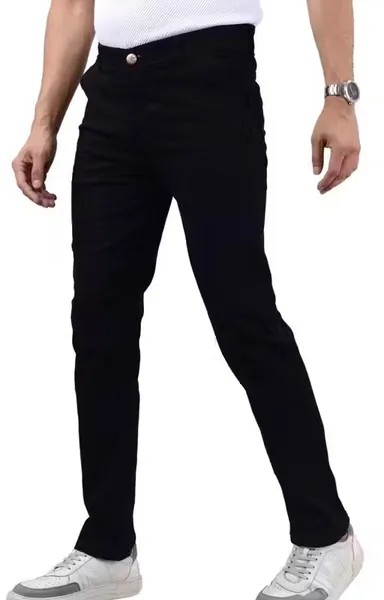 Blue Cross Men Slim Fit Stretchable Denim Jeans with Pocket Design – Casual Stylish Blue Cotton Blend Mid Rise Tapered Fit Everyday Wear Jeans for Men India Black 28 thumbnail 1