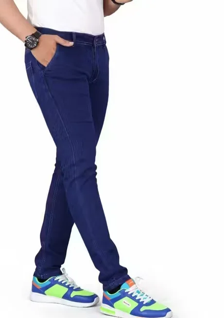 Mens Slim Fit Stretchable Denim Jeans Cotton Blend Regular Waist Dark Blue Size 38 image 1