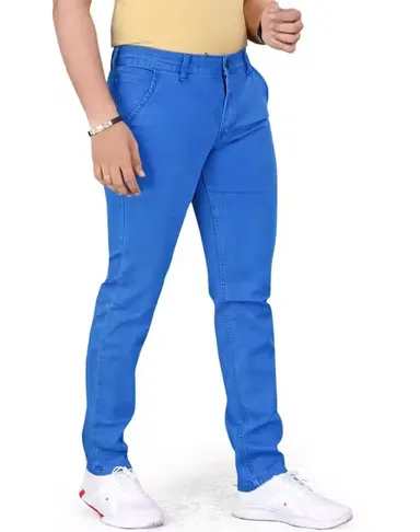 Premium Men’s Stretchable Denim Jeans Slim Fit Regular Fit Cross Pocket Design Comfortable Daily Wear Casual Stylish Blue Black Cotton Elastane Jeans for Men India Light Blue 40 thumbnail 0
