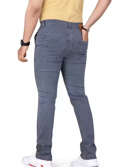 Premium Men’s Stretchable Denim Jeans Slim Fit Regular Fit Cross Pocket Design Comfortable Daily Wear Casual Stylish Blue Black Cotton Elastane Jeans for Men India Grey 28 image 2