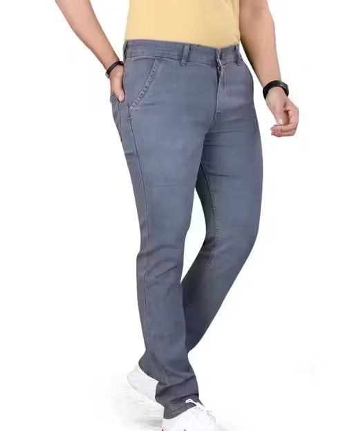 Premium Men’s Stretchable Denim Jeans Slim Fit Regular Fit Cross Pocket Design Comfortable Daily Wear Casual Stylish Blue Black Cotton Elastane Jeans for Men India Grey 28 image 1