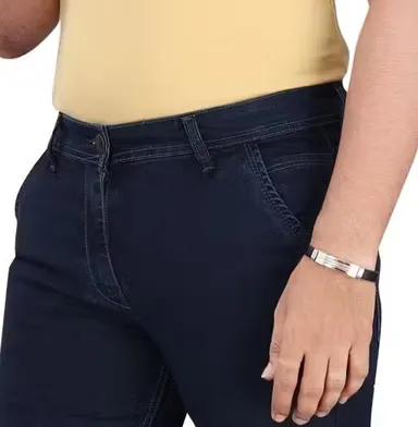 Premium Men’s Stretchable Denim Jeans Slim Fit Regular Fit Cross Pocket Design Comfortable Daily Wear Casual Stylish Blue Black Cotton Elastane Jeans for Men India Navy Blue 28 thumbnail 2