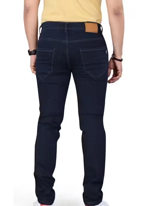 Premium Men’s Stretchable Denim Jeans Slim Fit Regular Fit Cross Pocket Design Comfortable Daily Wear Casual Stylish Blue Black Cotton Elastane Jeans for Men India Navy Blue 30 image 2