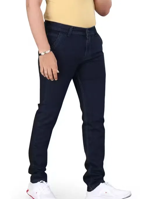 Premium Men’s Stretchable Denim Jeans Slim Fit Regular Fit Cross Pocket Design Comfortable Daily Wear Casual Stylish Blue Black Cotton Elastane Jeans for Men India Navy Blue 32 image 1