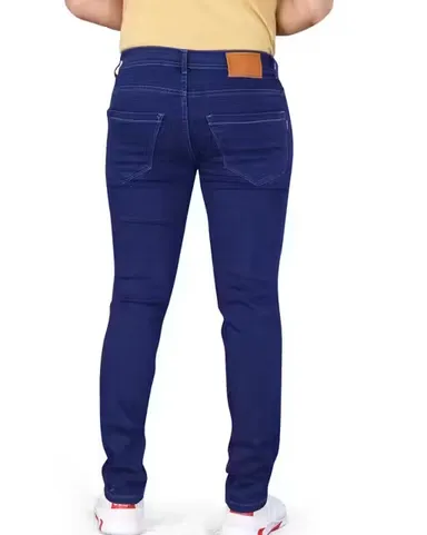 Premium Men’s Stretchable Denim Jeans Slim Fit Regular Fit Cross Pocket Design Comfortable Daily Wear Casual Stylish Blue Black Cotton Elastane Jeans for Men India Dark Blue 30 thumbnail 1
