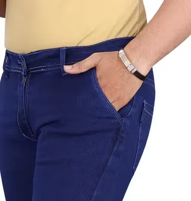 Premium Men’s Stretchable Denim Jeans Slim Fit Regular Fit Cross Pocket Design Comfortable Daily Wear Casual Stylish Blue Black Cotton Elastane Jeans for Men India Dark Blue 34 thumbnail 2