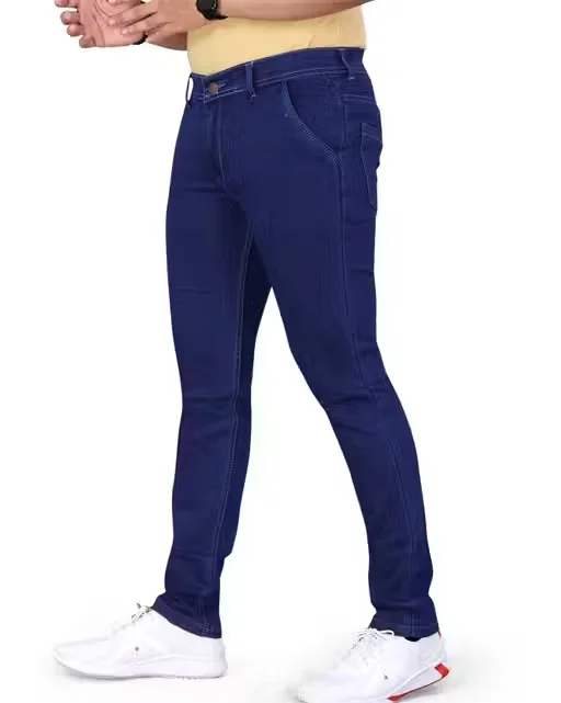 Premium Men’s Stretchable Denim Jeans Slim Fit Regular Fit Cross Pocket Design Comfortable Daily Wear Casual Stylish Blue Black Cotton Elastane Jeans for Men India Dark Blue 34 image 1