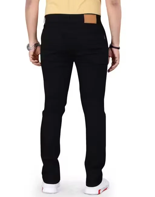 Premium Men’s Stretchable Denim Jeans Slim Fit Regular Fit Cross Pocket Design Comfortable Daily Wear Casual Blue Cotton Blend Jeans for Men India Stylish Trendy Durable Breathable Denim Pants Black 28 image 1
