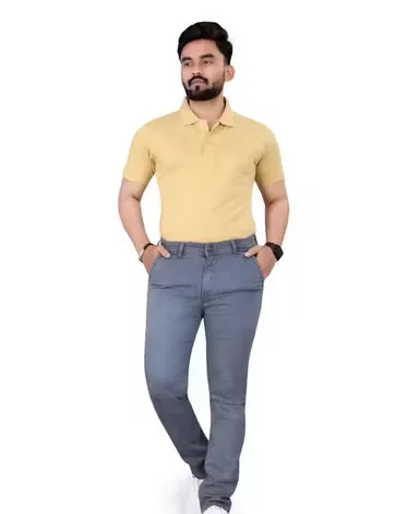 Premium Men’s Stretchable Denim Jeans Slim Fit Regular Fit Cross Pocket Design Comfortable Daily Wear Casual Blue Cotton Blend Jeans for Men India Stylish Trendy Durable Breathable Denim Pants Grey 28 thumbnail 2