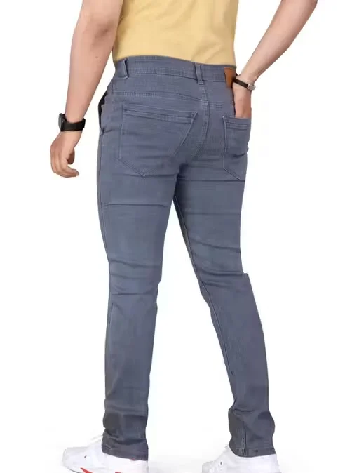 Premium Men’s Stretchable Denim Jeans Slim Fit Regular Fit Cross Pocket Design Comfortable Daily Wear Casual Blue Cotton Blend Jeans for Men India Stylish Trendy Durable Breathable Denim Pants Grey 28 image 1