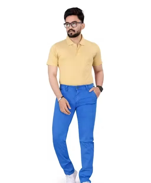 Premium Men’s Stretchable Denim Jeans Slim Fit Regular Fit Cross Pocket Design Comfortable Daily Wear Casual Blue Cotton Blend Jeans for Men India Stylish Trendy Durable Breathable Denim Pants Light Blue 28 image 3