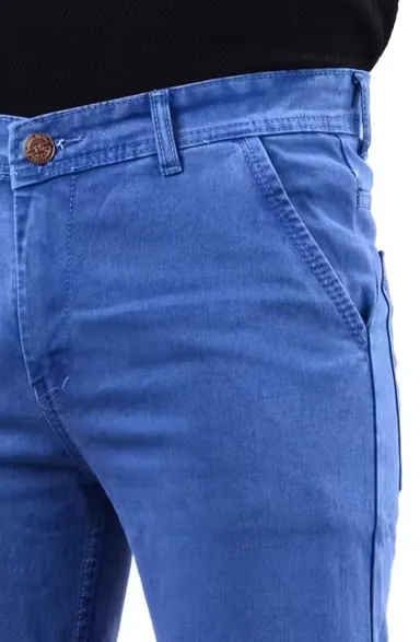 Premium Men’s Stretchable Slim Fit Denim Jeans Regular Fit Cross Pocket Blue Cotton Lycra Jeans for Men Daily Wear Comfortable Stylish Casual Fashion Jeans India Light Blue 28 thumbnail 1