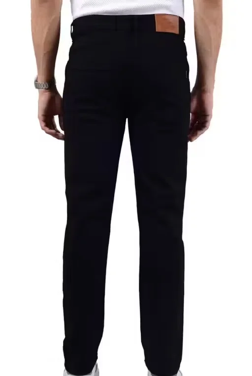 Premium Men’s Stretchable Slim Fit Denim Jeans Regular Fit Cross Pocket Blue Cotton Lycra Jeans for Men Daily Wear Comfortable Stylish Casual Fashion Jeans India Black 40 image 1