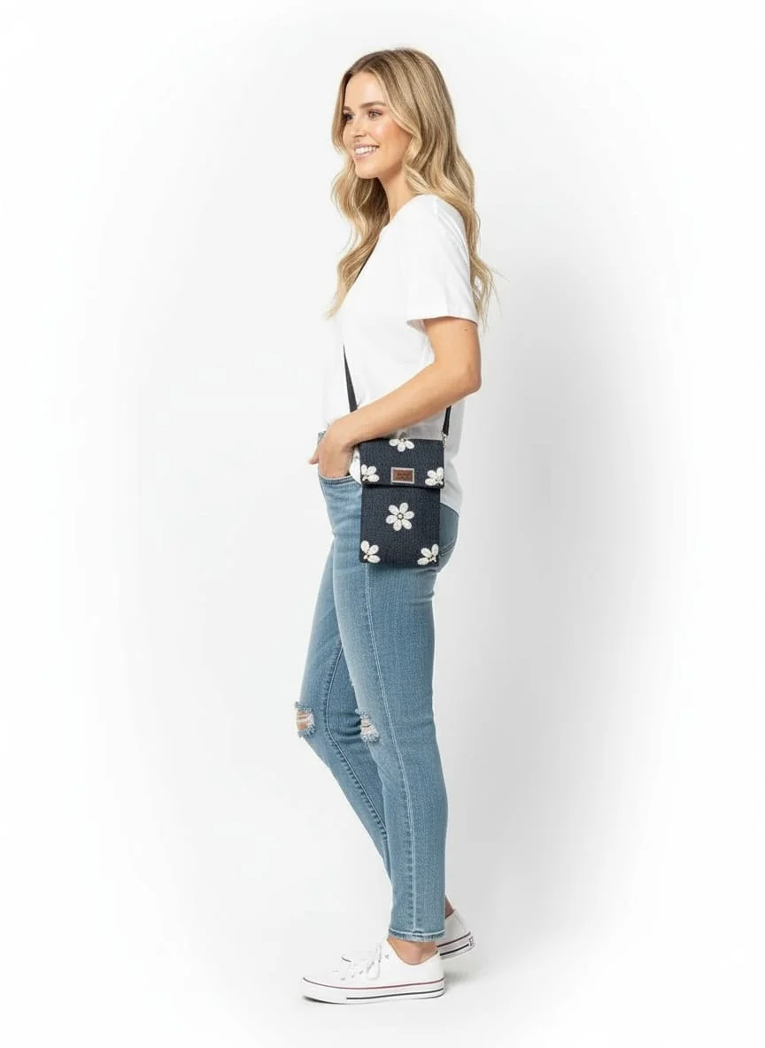 Cowdi Floral Mobile Sling Bag for Women Stylish Mini Crossbody Phone Bag with Adjustable Strap Lightweight Daily Use Printed Floral Handbag for Travel Shopping College Casual Wear India image 3