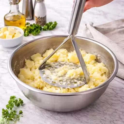 Sumatiratan Heavy Duty Stainless Steel Potato Masher Pav Bhaji Masher Manual Hand Press Vegetable Masher Kitchen Utensil for Home Cooking Use image 2