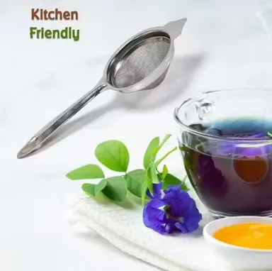 Stainless Steel Fine Mesh Tea & Coffee Strainer Double Net Filter Chai Channi Reusable Kitchen Sieve for Milk Tea Coffee Liquid Filtering Pack of 1 Durable Rust Free thumbnail 1