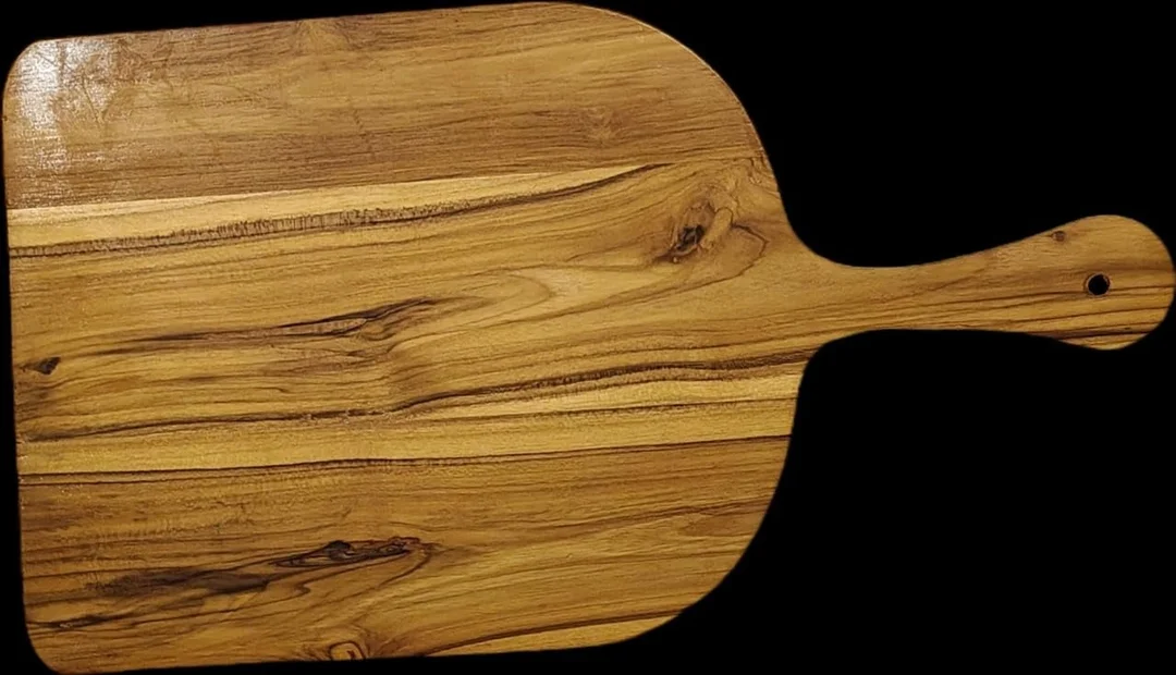 Global Teak Wood Cutting Board with Handle Premium Solid Wooden Chopping Block Kitchen Cutting Board for Vegetables Fruits Meat Serving Durable Heavy Duty Natural Wooden Board India image 3