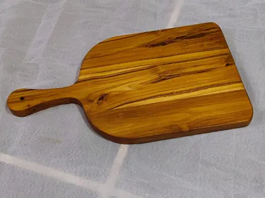 Global Teak Wood Cutting Board with Handle Premium Solid Wooden Chopping Block Kitchen Cutting Board for Vegetables Fruits Meat Serving Durable Heavy Duty Natural Wooden Board India thumbnail 4