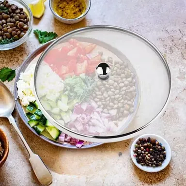 10 Inch Stainless Steel Round Food Net Cover Fly Proof Insect Proof Mesh Plate Cover for Kitchen Food Protection Serving Storage Rust Free Durable Kitchen Tool thumbnail 0
