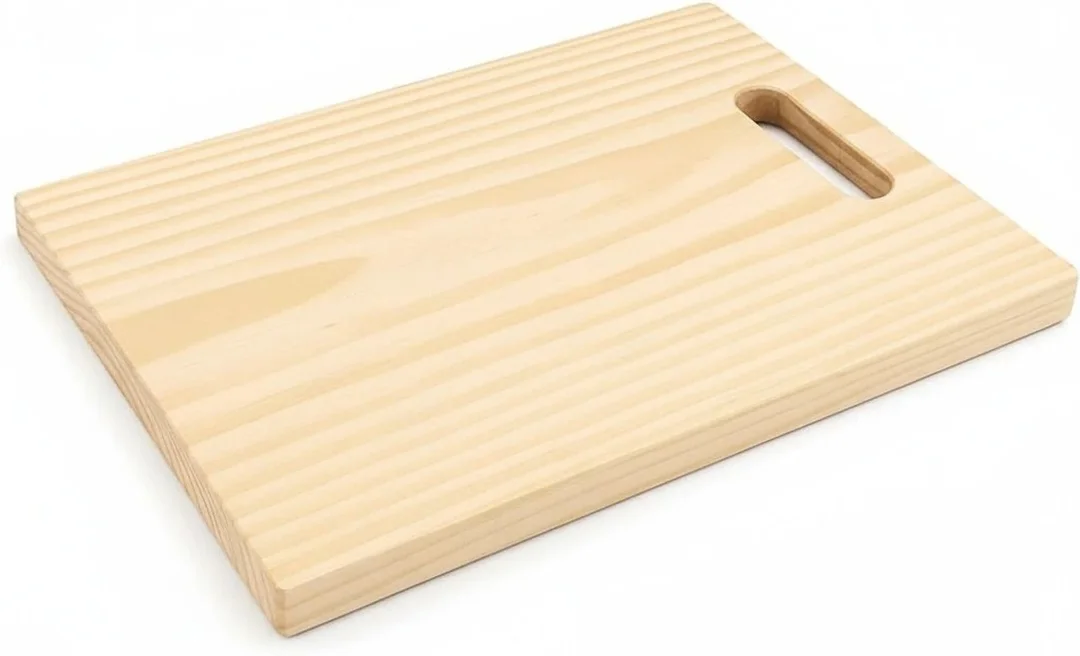 Australian Pine Wood Chopping Board Wooden Cutting Board Beige Pack of 1 Premium Natural Pine Wood Kitchen Cutting Board for Vegetables Fruits Meat Serving Dishwasher Safe Durable Food Prep Board India image 2