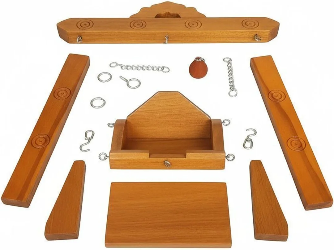 Wooden Laddu Gopal Ji Jhula Shri Krishna Kanha Ji Swing for Home Temple Mandir Pooja Room Decorative Handmade Wooden Jhoola for Idol Sitting Traditional Religious Decor image 4