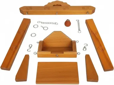 Wooden Laddu Gopal Ji Jhula Shri Krishna Kanha Ji Swing for Home Temple Mandir Pooja Room Decorative Handmade Wooden Jhoola for Idol Sitting Traditional Religious Decor thumbnail 3