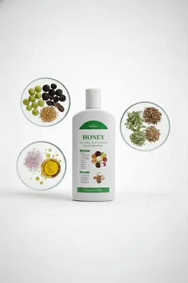 Honey 100% Herbal Treatment Shampoo for Hair Fall Control and Damage Repair Natural Ayurvedic Hair Cleanser with Honey Extracts for Dry Frizzy Hair Dandruff Free Scalp Nourishing Daily Use Shampoo India thumbnail 1