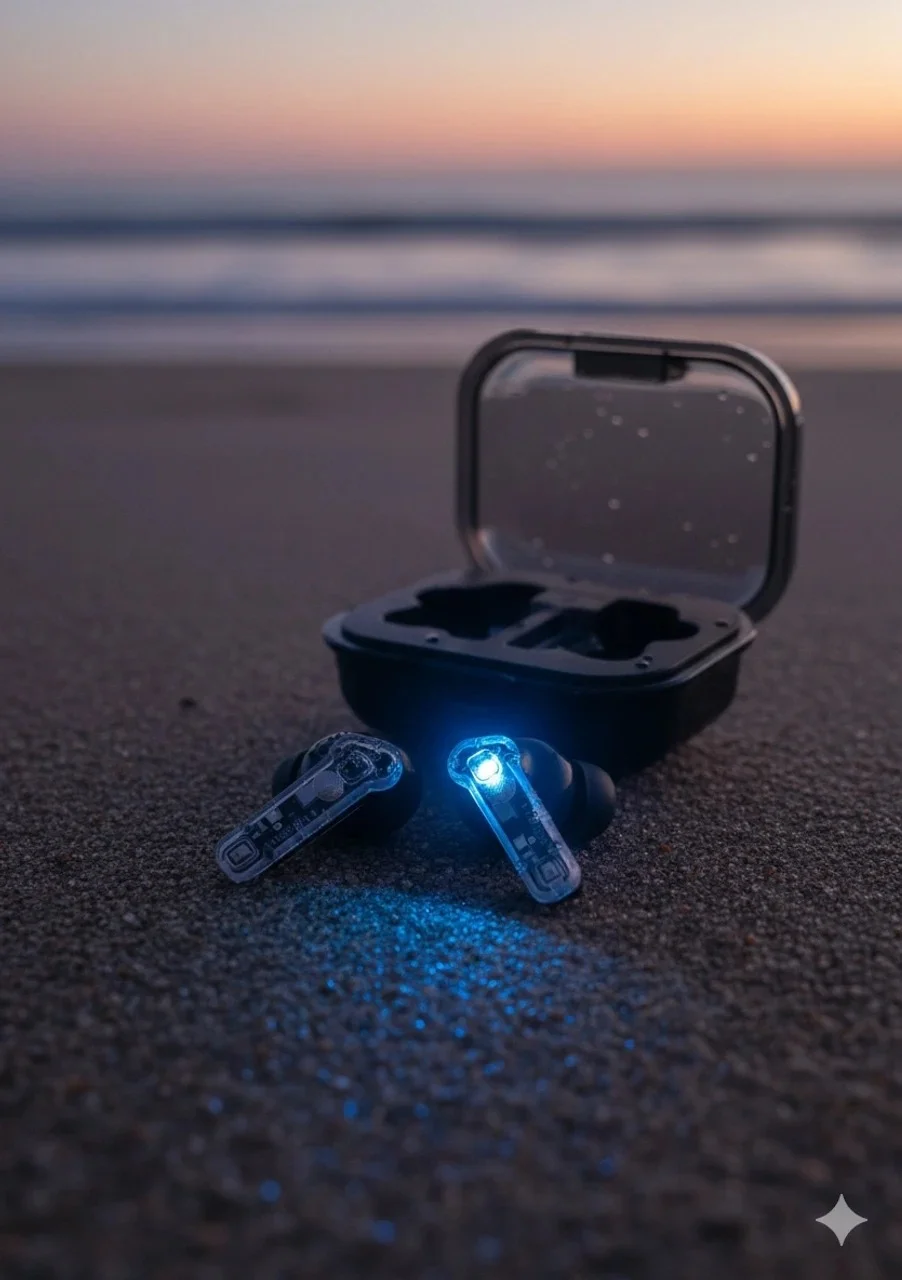 Heyuva C-M-f True Wireless Earbuds Black Transparent High Bass Sound Bluetooth 5.3 Ergonomic Design Noise Isolation TWS Earphones for Gaming Music Calling Long Battery India image 2