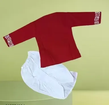 Trendy Printed Kurta Dhoti Set for Baby Boys| Comfortable Ethnic Wear Outfit for Kids, Stylish Festival | Party Dress, Premium Baby Boy Clothing Red Kurta 2-3 Years thumbnail 1