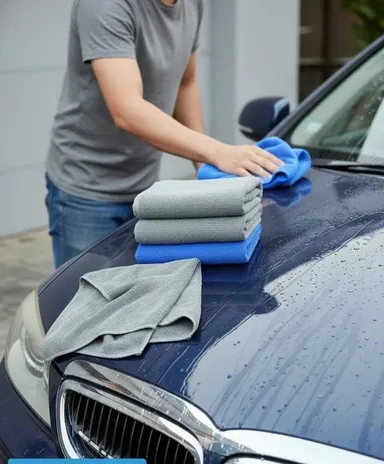 Rich Market 250 GSM Microfiber Cleaning Cloth 40x40 cm Ultra Soft Lint-Free High Absorbent Reusable Wet Dry Dusting Polishing Cloth Pack of 8 for Car Kitchen Glass Cleaning India Multicolour Pack of 2 thumbnail 2