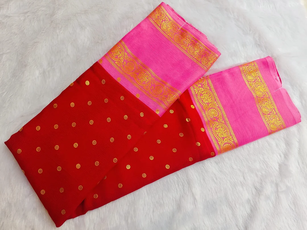 Red Foil Printed Festival Wear Saree for Women Elegant Fancy Party Saree Traditional Occasion Saree Lightweight Stylish Ethnic Wear for Weddings & Celebrations image 2