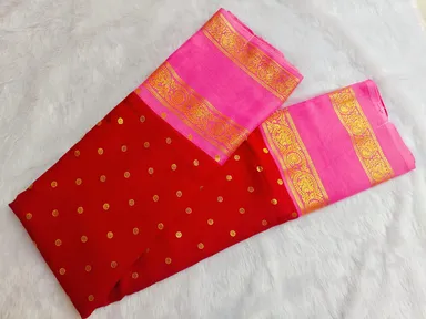Red Foil Printed Festival Wear Saree for Women Elegant Fancy Party Saree Traditional Occasion Saree Lightweight Stylish Ethnic Wear for Weddings & Celebrations thumbnail 2