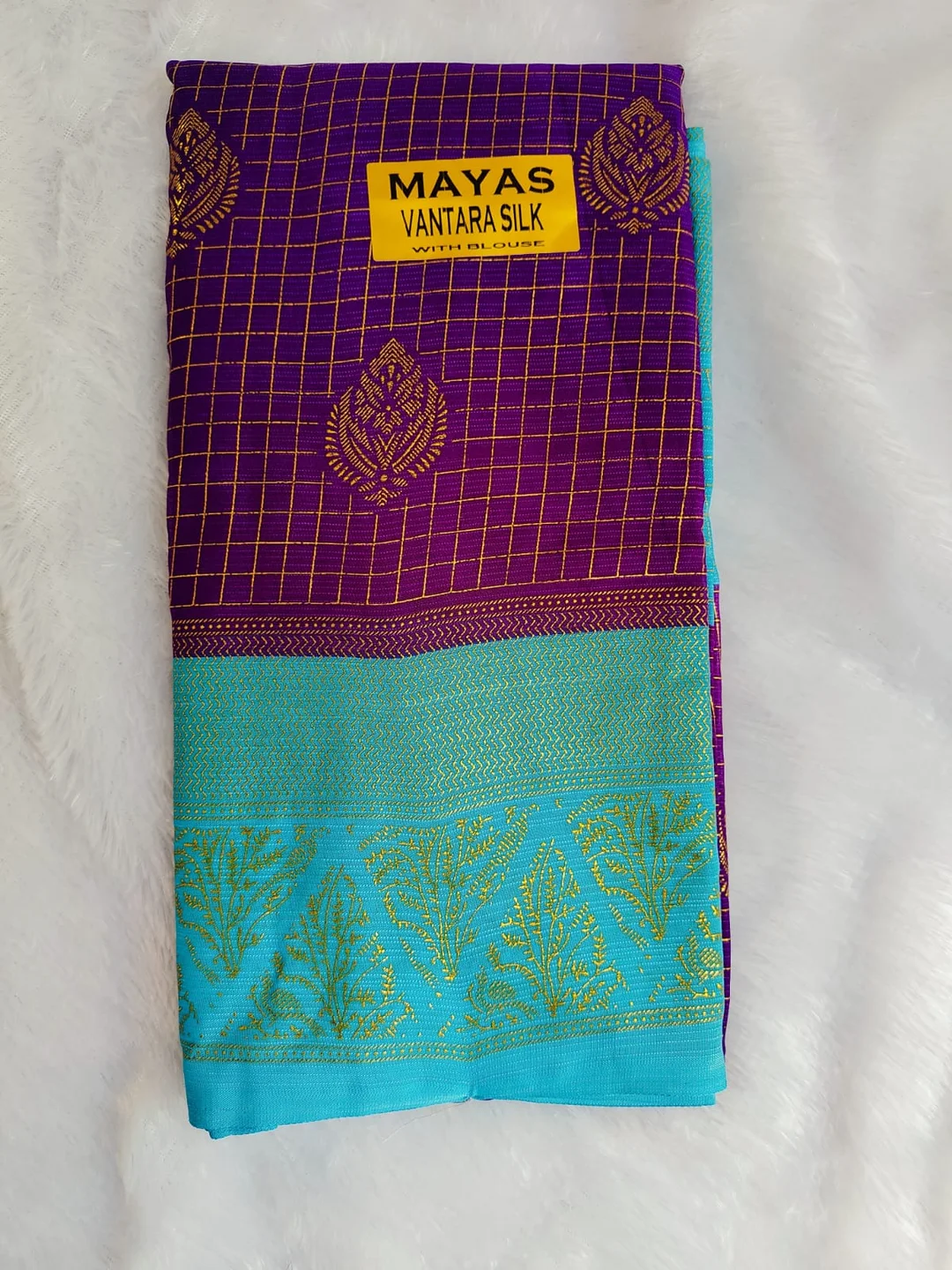 Royal Blue Foil Printed Horizontal Design Party Wear Saree with Sky Blue Border Elegant Designer Ethnic Wear for Women Festive Wedding Collection image 2