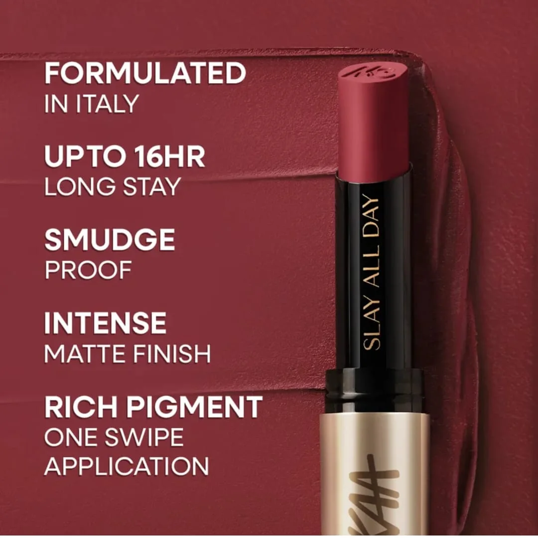 Nykaa Matte Formula Long Wear Lipstick 16 Hour Stay Highly Pigmented Transfer Proof Smudge Free Comfortable Matte Finish Lip Colour for Women Berry Magenta Shade Daily Office Party Makeup image 3