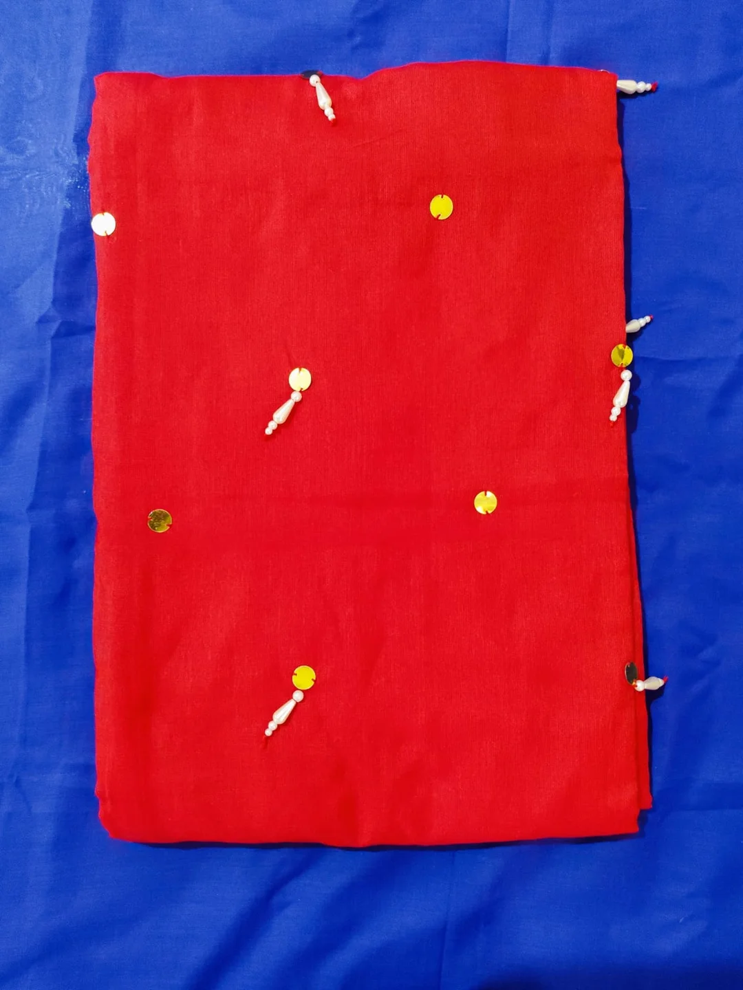 Red Cotton Kurti Saree for Women Summer Vacation Ethnic Wear with Ginni Work Puttu Zara Work Designer Fusion Kurti Saree Lightweight Breathable Daily Wear Party Wear Trending Indian Outfit image 3