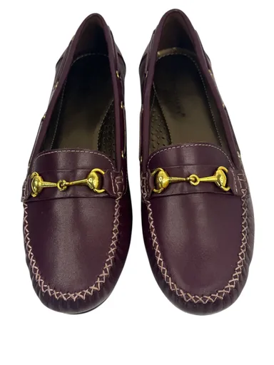Womens Burgundy Leather Horsebit Loafers Gold Tone Hardware Comfort Insole Slip On Driving Moccasins Casual Office Formal Shoes India Premium Classic Footwear Burgundy 7 thumbnail 1