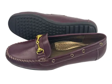 Womens Burgundy Leather Horsebit Loafers Gold Tone Hardware Comfort Insole Slip On Driving Moccasins Casual Office Formal Shoes India Premium Classic Footwear Burgundy 7 thumbnail 0