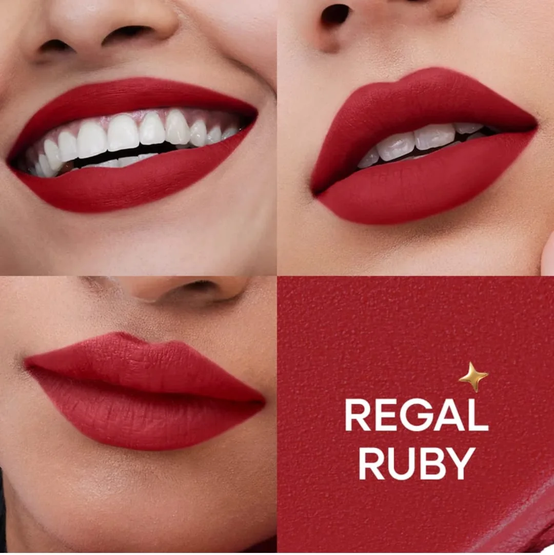 Nykaa Matte To Last No Transfer Long Lasting Lipstick 3.5g Regal Ruby Shade Deep Red Velvet Matte Finish Smudge Proof Waterproof High Pigment Lightweight Lip Colour India image 4