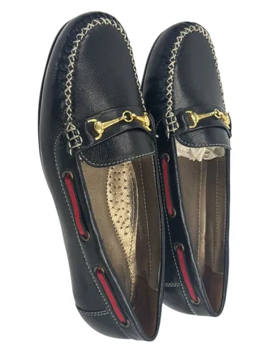 Womens Burgundy Leather Horsebit Loafers Gold Tone Hardware Comfort Insole Slip On Driving Moccasins Casual Office Formal Shoes India Premium Classic Footwear black 8 thumbnail 1