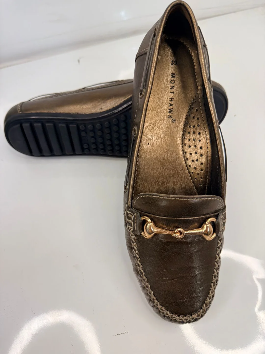 Womens Burgundy Leather Horsebit Loafers Gold Tone Hardware Comfort Insole Slip On Driving Moccasins Casual Office Formal Shoes India Premium Classic Footwear metallic bronze 3 image 2